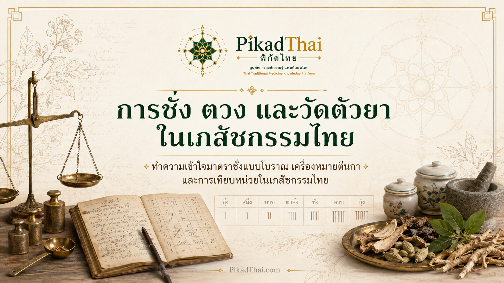 การชั่ง ตวง และวัดตัวยาในเภสัชกรรมไทย