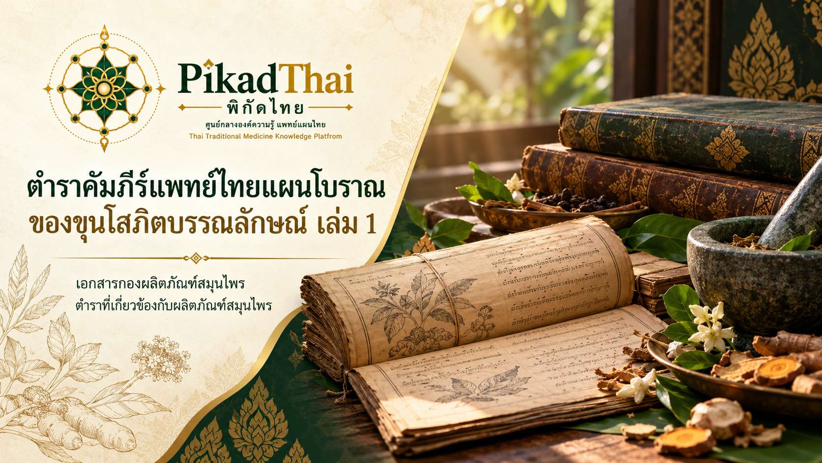 ตำราคัมภีร์แพทย์ไทยแผนโบราณของขุนโสภิตบรรณลักษณ์ เล่ม 1