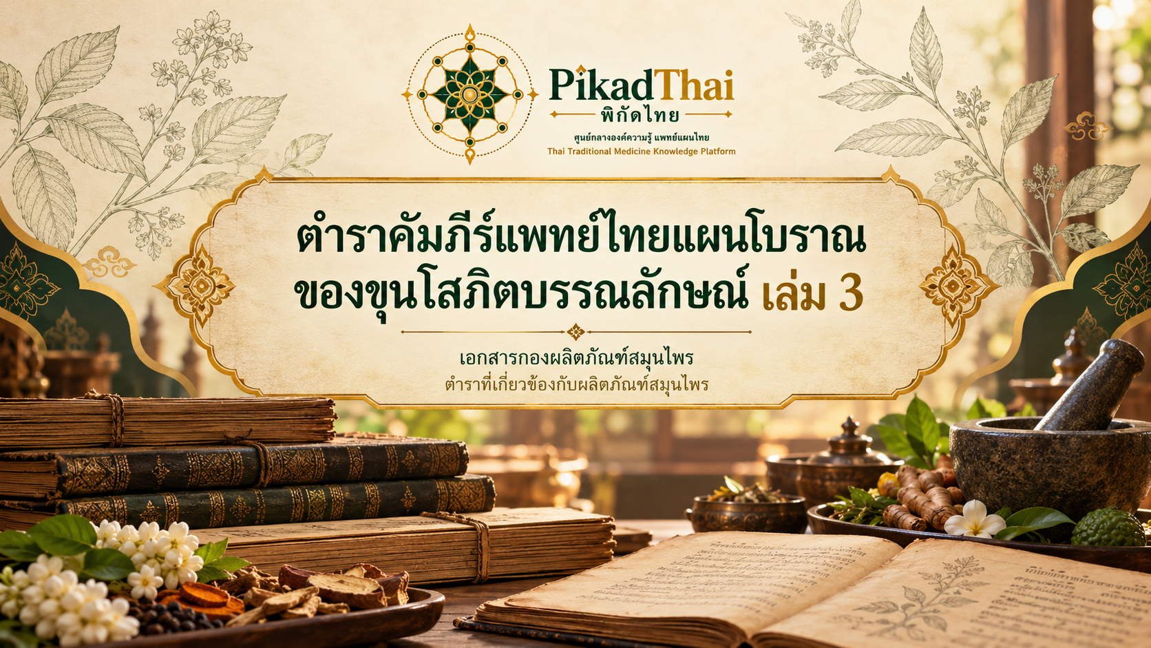 ตำราคัมภีร์แพทย์ไทยแผนโบราณของขุนโสภิตบรรณลักษณ์ เล่ม 3