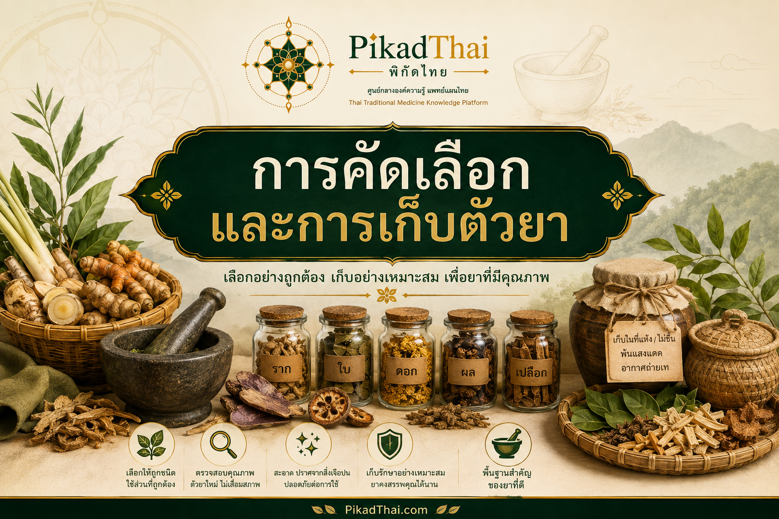 การคัดเลือกและการเก็บตัวยา