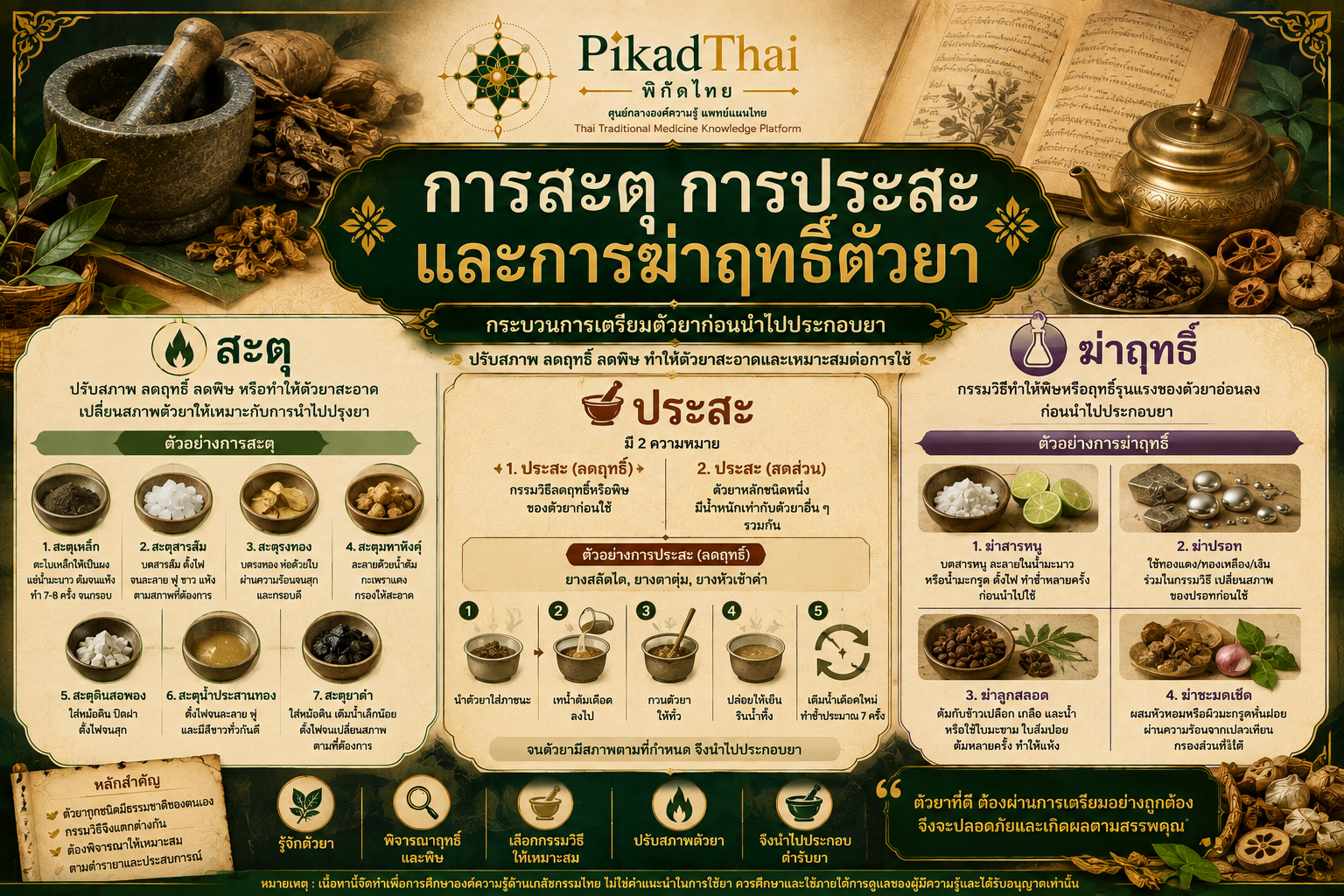 การสะตุ การประสะ และการฆ่าฤทธิ์ตัวยา