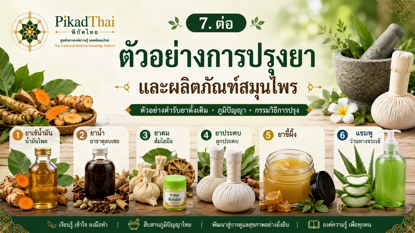 ตัวอย่างการปรุงยาและผลิตภัณฑ์สมุนไพร