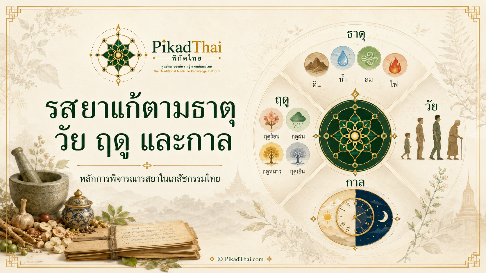 รสยาแก้ตามธาตุ วัย ฤดู และกาล